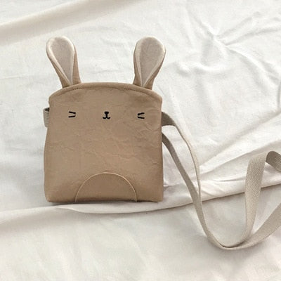Pure Leather Cute Bear Bunny Girl Crossbody Bag