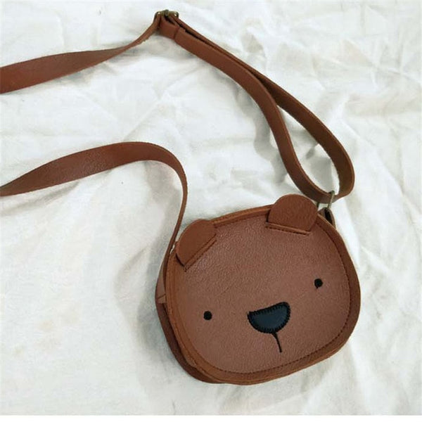 Pure Leather Cute Bear Bunny Girl Crossbody Bag