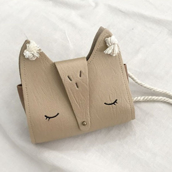 Pure Leather Cute Bear Bunny Girl Crossbody Bag