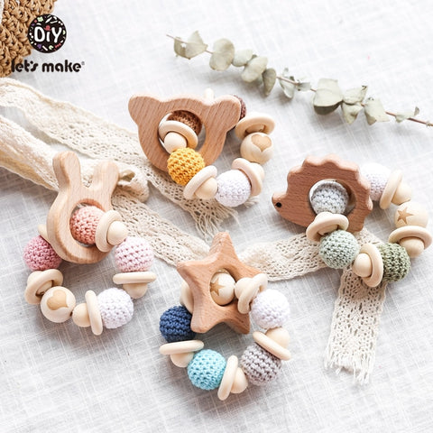 Wooden Teether Crochet Beads