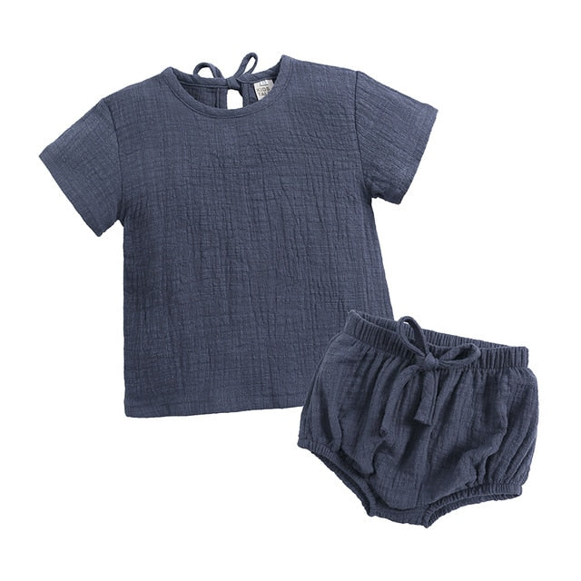 Linen Top & Shorts Set