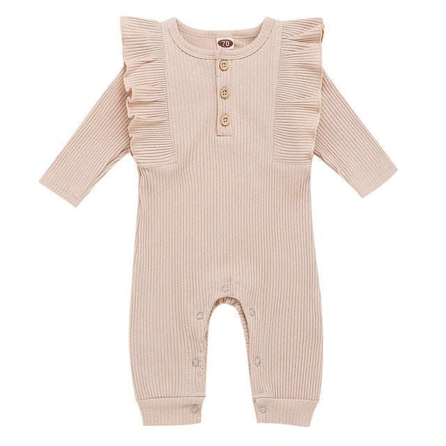 Ribbed Flounced Baby Romper