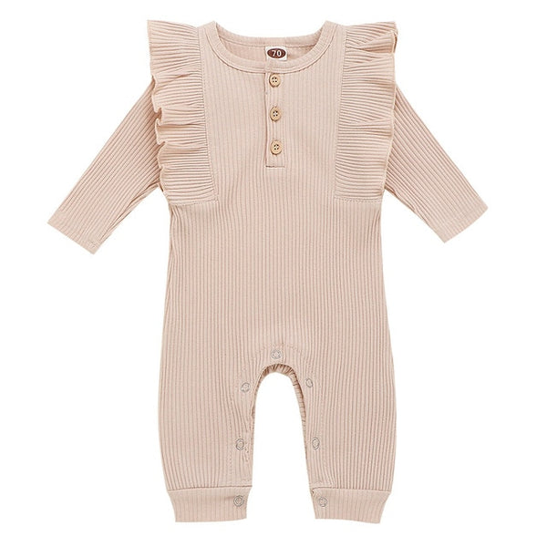 Ribbed Flounced Baby Romper