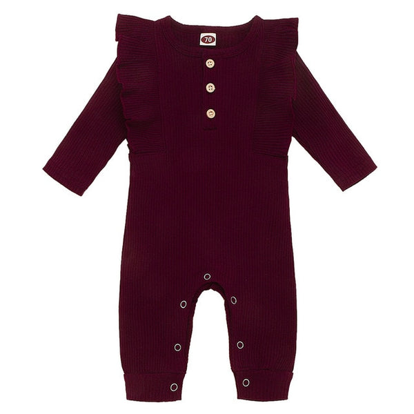 Ribbed Flounced Baby Romper