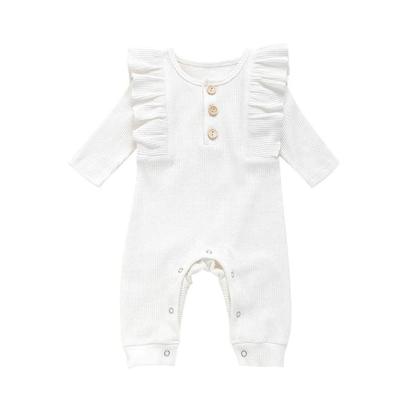 Ribbed Flounced Baby Romper