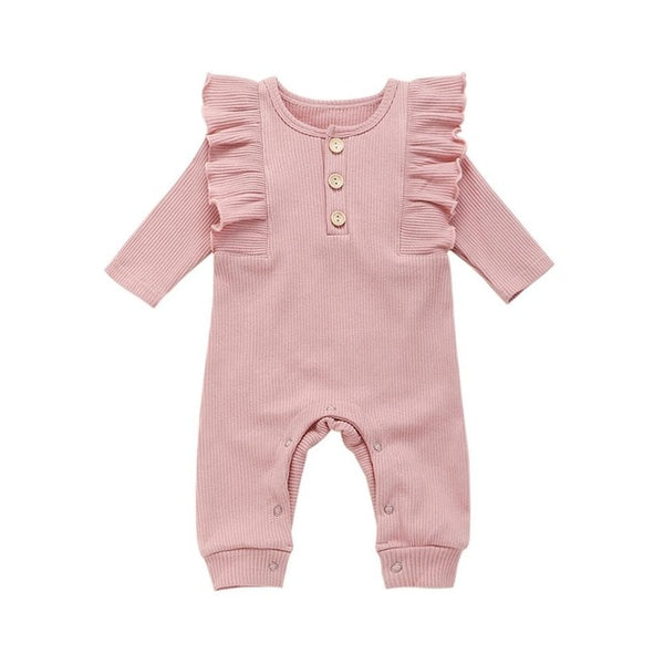 Ribbed Flounced Baby Romper