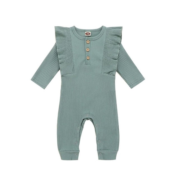 Ribbed Flounced Baby Romper