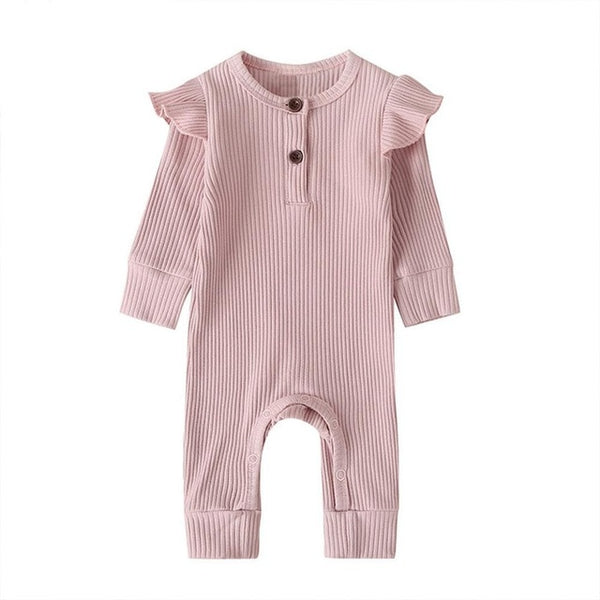 Ribbed Flounced Baby Romper
