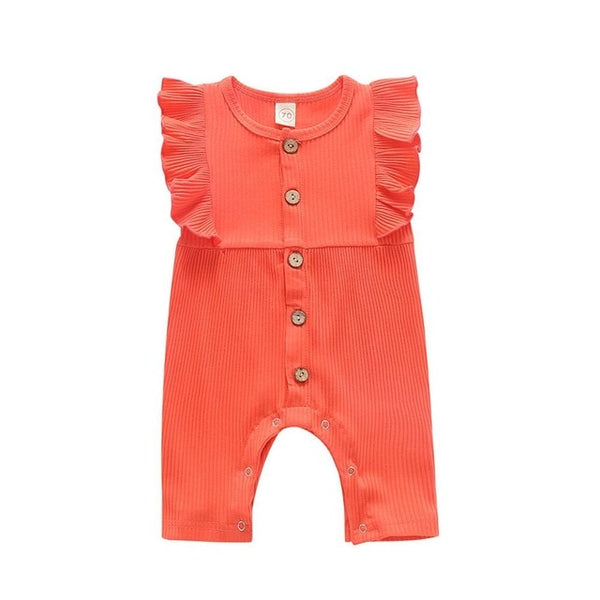 Ribbed Flounced Baby Romper