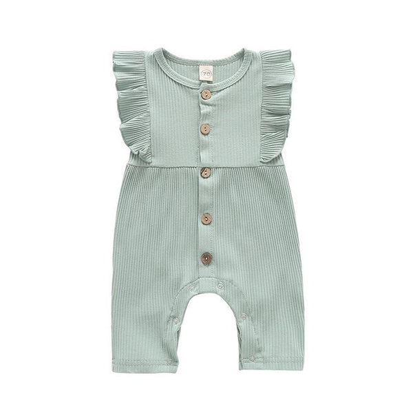 Ribbed Flounced Baby Romper