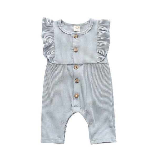 Ribbed Flounced Baby Romper