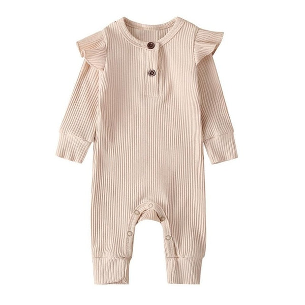 Ribbed Flounced Baby Romper