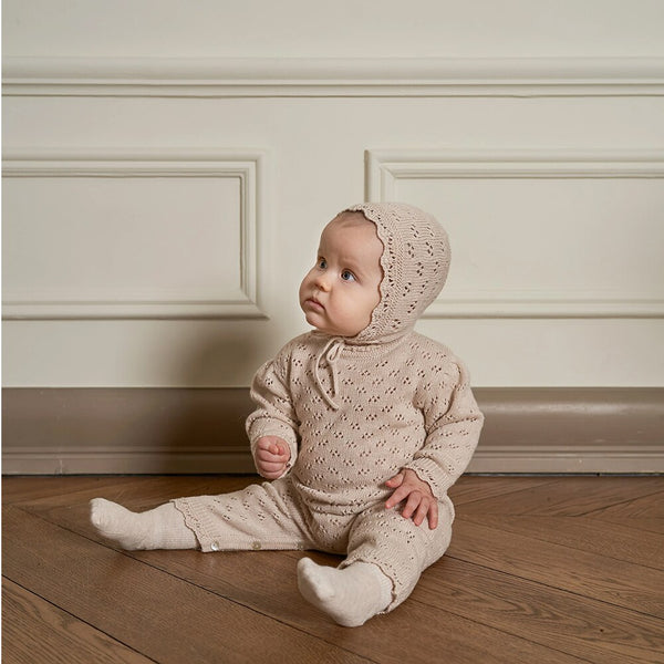 Ashley Knitted Romper & Bonnet