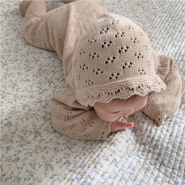 Ashley Knitted Romper & Bonnet