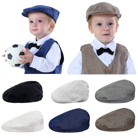 Handsome Toddler Herringbone Flat Cap