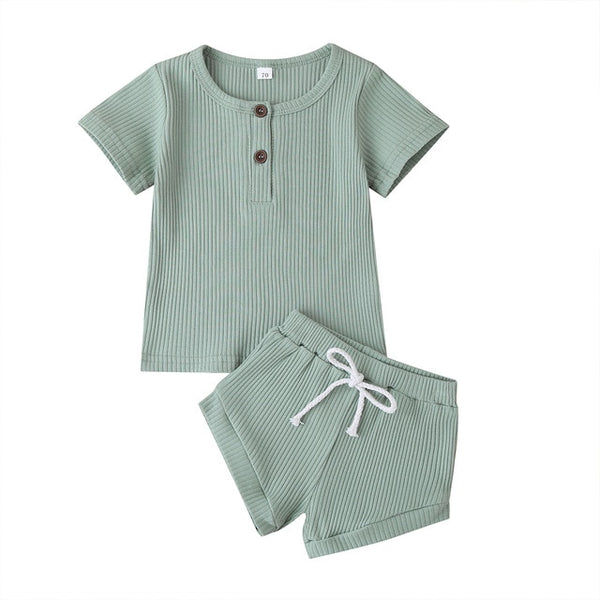 Button T-shirt & Shorts Set