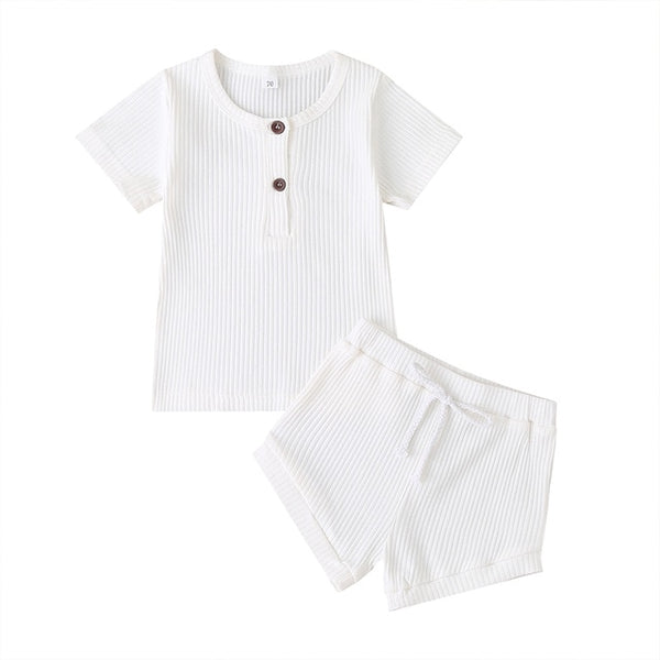 Button T-shirt & Shorts Set