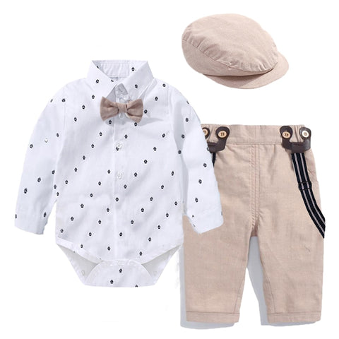 Infant Gentleman Striped Summer Suit With Bow