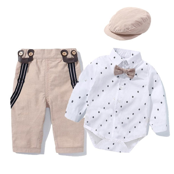 Infant Gentleman Striped Summer Suit With Bow