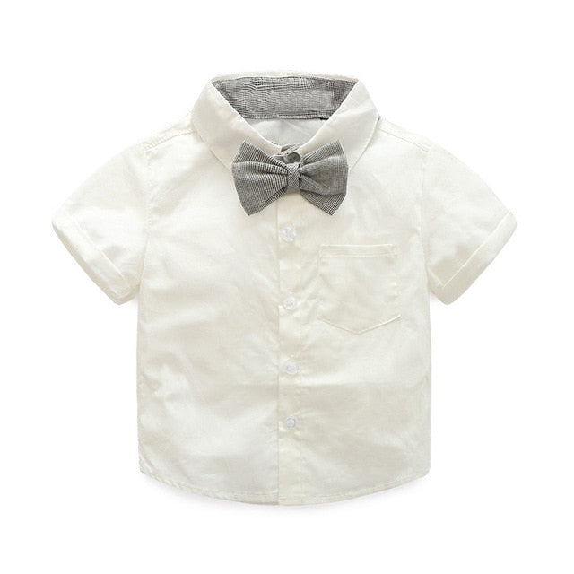Infant Gentleman Striped Summer Suit With Bow