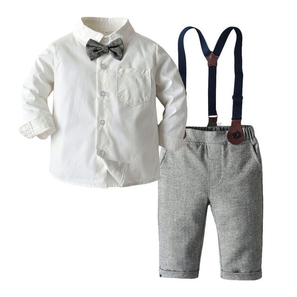 Infant Gentleman Striped Summer Suit With Bow